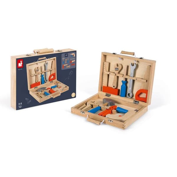 Brico'Kids verktygslåda - JANOD - Från 3 år - Rubberwood