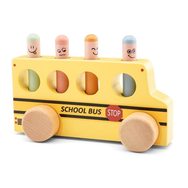 Pop-up Leksak - New Classic Toys - Skolbuss - Trä - 24 månader och uppåt - 1 spelare