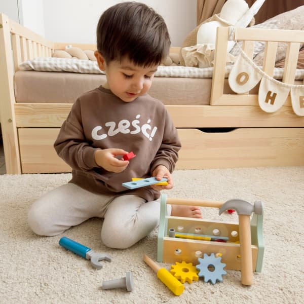 TOOKY TOY Værktøjskasse i træ 18 stk.