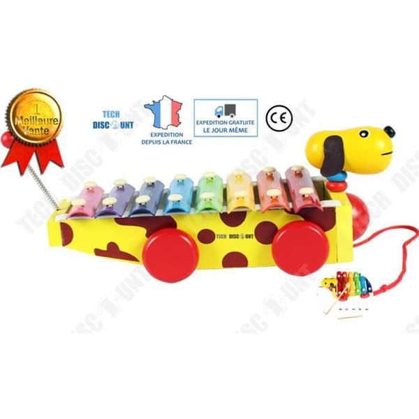 TD® Träleksak Litet pianoljud Knacka Barninstrument Musik Lärande Lekfull Lärande Färger Lek Hund Hammer Present