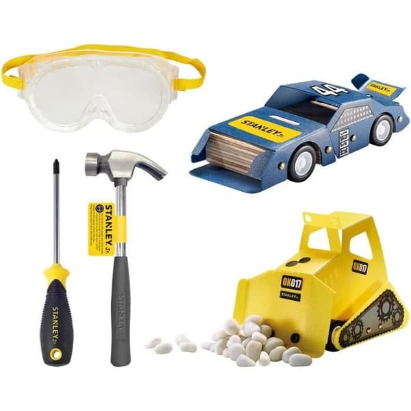 Barns byggsats - Stanley Jr - 3 verktyg - DIY - Blandat - Gul