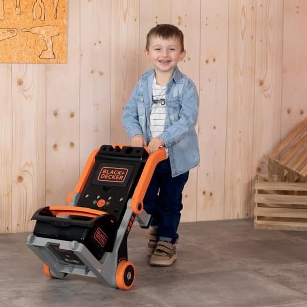 Smoby - Black+Decker - Handbil + 3 i 1 låda - 19 tillbehör - Tillverkad i Frankrike