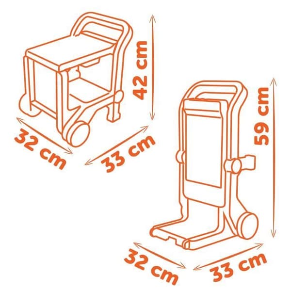 Smoby - Black+Decker - Handbil + 3 i 1 låda - 19 tillbehör - Tillverkad i Frankrike