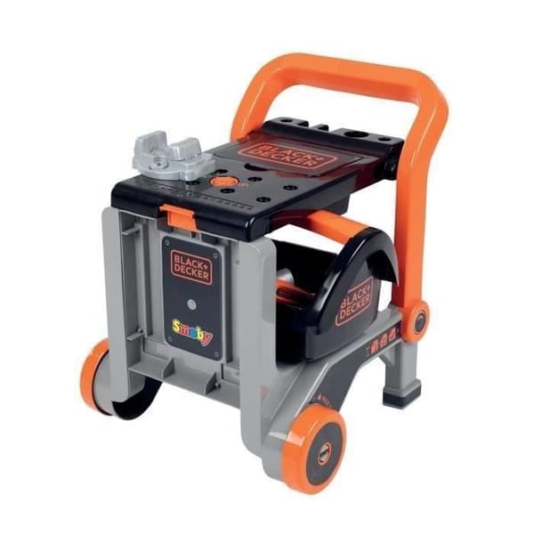 Smoby - Black+Decker - Handbil + 3 i 1 låda - 19 tillbehör - Tillverkad i Frankrike