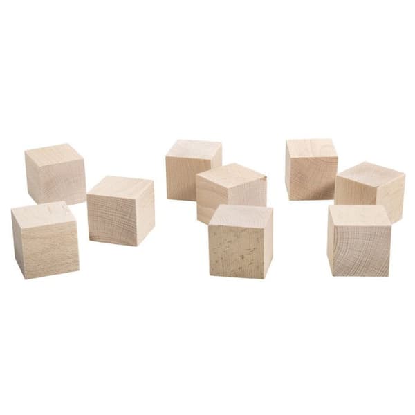 9 träkuber för att anpassa 4,5 x 4,5 cm