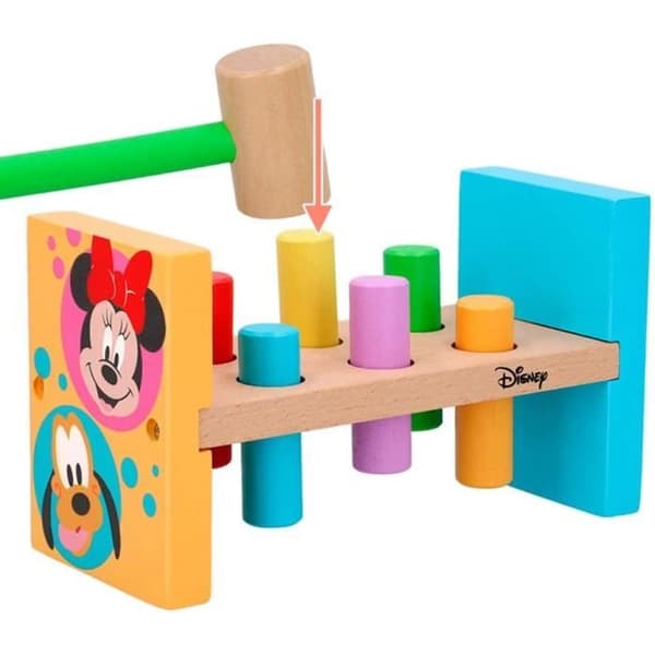 Mickey Wooden Hammer Game - Disney - För barn 2 år - Montessori pedagogisk leksak