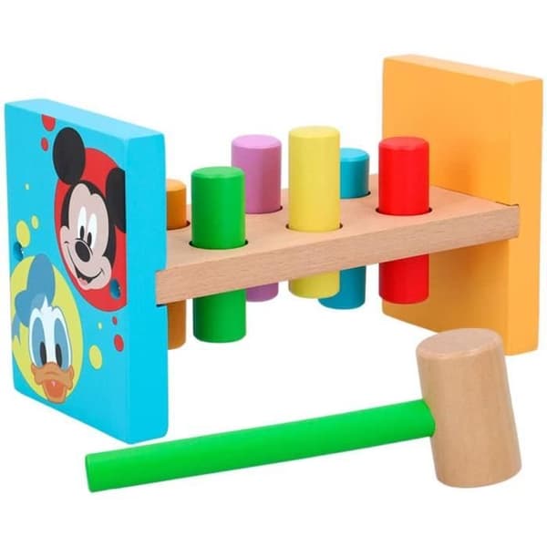 Mickey Wooden Hammer Game - Disney - För barn 2 år - Montessori pedagogisk leksak