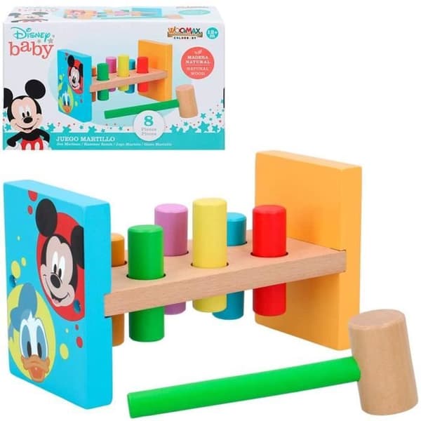 Mickey Wooden Hammer Game - Disney - För barn 2 år - Montessori pedagogisk leksak