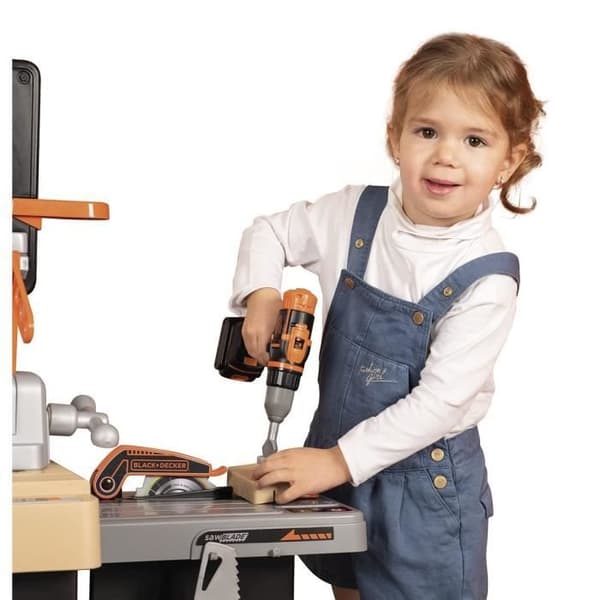 Smoby - Black and Decker - Mega center - 3 delar: mekanik, VVS, snickeri - Många tillbehör - Fransk tillverkning
