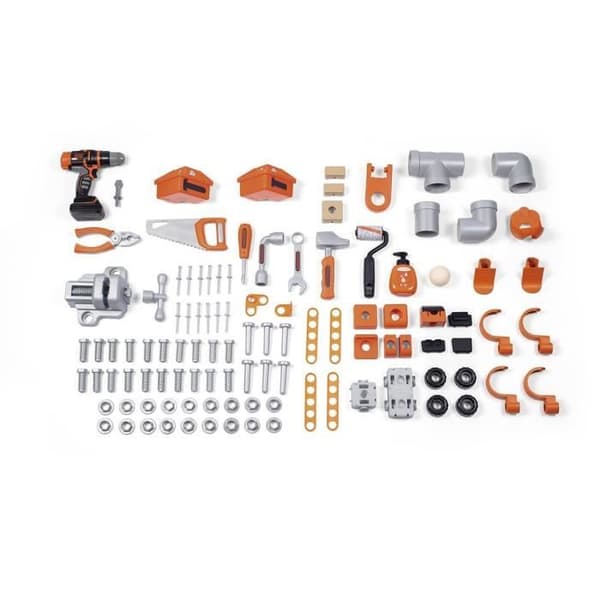 Smoby - Black and Decker - Mega center - 3 delar: mekanik, VVS, snickeri - Många tillbehör - Fransk tillverkning