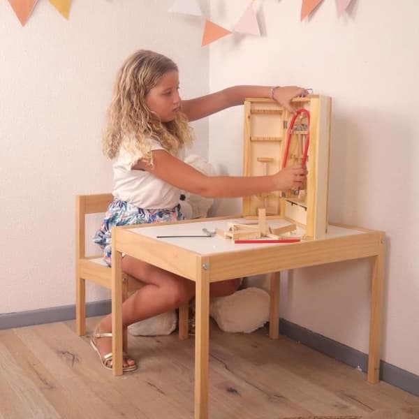 Træværktøjsskab med rigtige værktøjer - PLANETE BOIS - FSC - 25 dele - Montessori - Fra 8 år