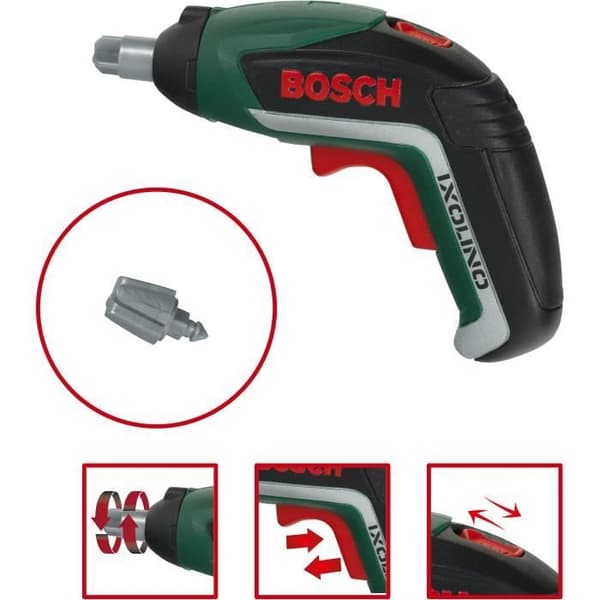 Bosch Værktøjskasse - KLEIN - 8609 - Opdelt i rum med Ixolino II elektronisk skruetrækker og tilbehør - Fra 3 år