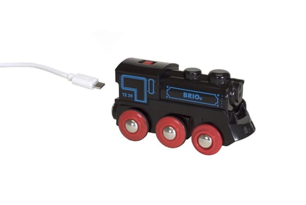 Oppladbart lokomotiv med mini-USB-kabel, BRIO Trejernbane