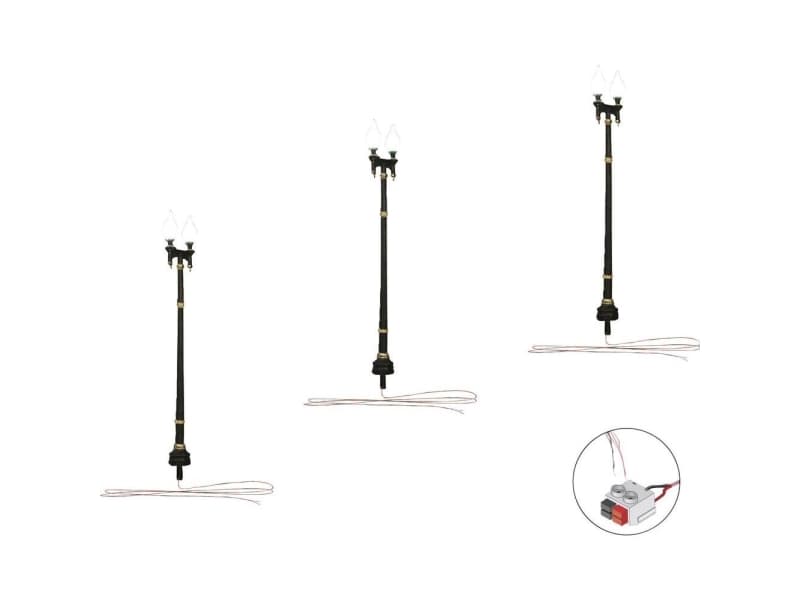 Woodland Scenics H0 Parkeringslanterne dubbel 3 stk