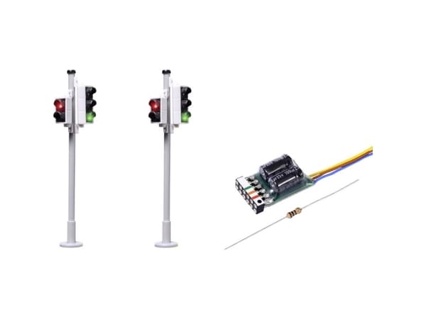 Viessmann Modelltechnik 5095 H0 Sæt med 2 stk. Trafiklys inkl. fodgængertrafiklys Færdigkomponent