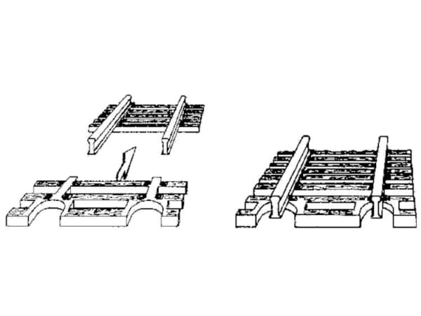 22215 N Fleischmann skinne (uden ballast) Flexspor, Endestykke