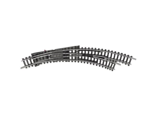T14957 N Minitrix skinne Kurvesporskifte, Højre 42 ° 194.6 mm, 228.2 mm