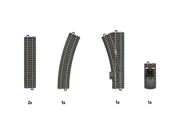 Märklin C1 C Track Extension Set, Svart
