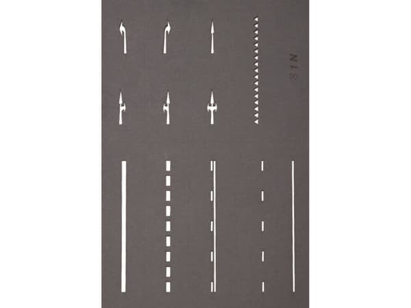 NOCH Street Marking Templates, N (1:160), Grå Grå