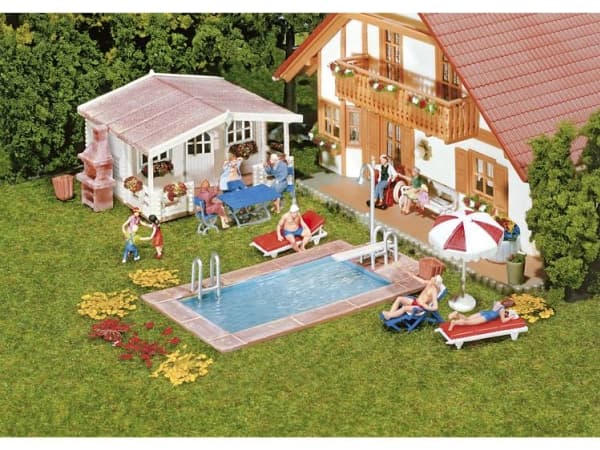 Swimmingpool og havehus H0 Faller 180542