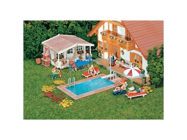 Swimmingpool og havehus H0 Faller 180542