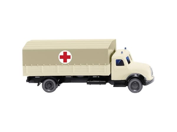 Wiking 094904 N Lastbiler model Magirus Deutz Prichen-lastbil civilbeskyttelse