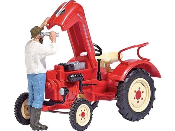 Busch 7882 H0 Landbrug model Porsche Traktorreparation