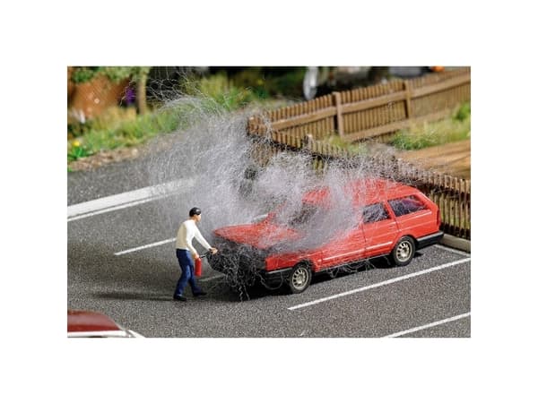Busch 7881 H0 Personbil model Volkswagen Passat motorbrand med figur