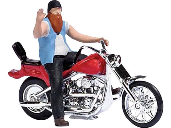 Busch 7861 H0 Amerikansk motorcykel med cyklist