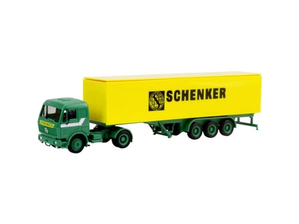 Herpa 310949 H0 Mercedes Benz S kuffert-sættevogn Schenker
