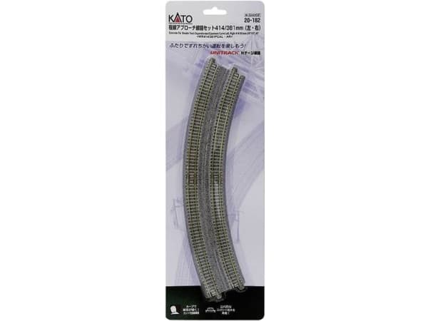 7078115 N Kato Unitrack Dubbelskena, böjt spår 22,5° 381 mm, 414 mm 2 st
