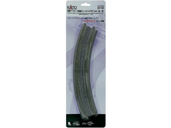 7078115 N Kato Unitrack Dubbelskena, böjt spår 22,5° 381 mm, 414 mm 2 st