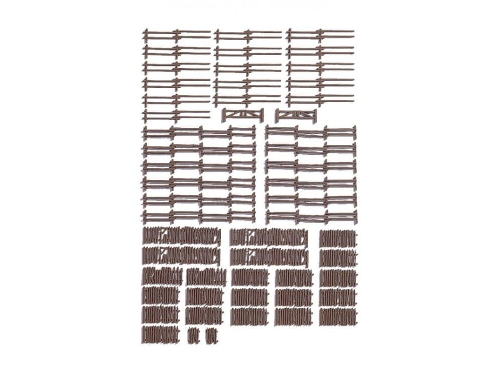 NOCH Country Fences, Staket, HO (1:87), Brun