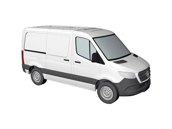 Busch 53400 H0 Mercedes Benz Sprinter boxvagn kort, vit