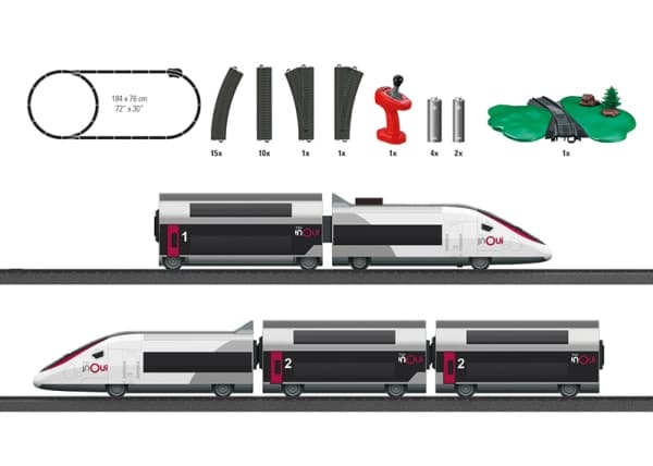 Märklin TGV Duplex, Modelljärnväg och -tåg, HO (1:87), Pojke/flicka, Plast, 5 styck, Svart, Vit