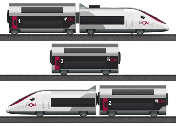 Märklin TGV Duplex, Jernbane- og togmodell, HO (1:87), Gutt/Jente, Plast, 5 stykker, Sort, Hvit