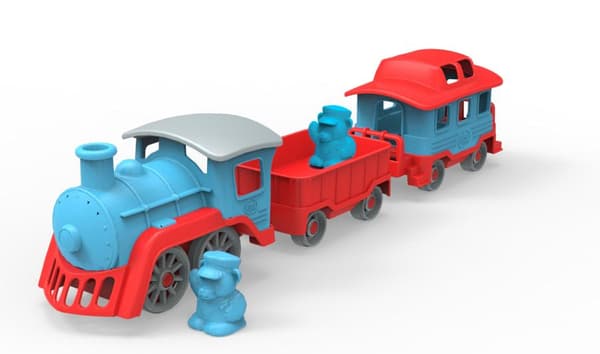 Green Toys leksakståg med vagnar