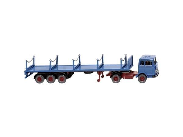 Lastbilar modell H0 Wiking 055406 Mercedes Benz påhängsvagn (MB) - azurblå