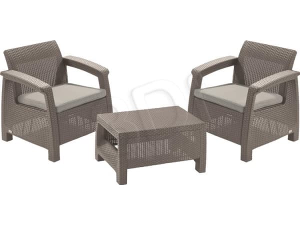 Allibert Garden furniture set Curver Allibert Corfu weekend table + 2