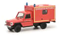 Miniatyrbilde 1 av 4: Schuco Mercedes-Benz G, Brannbil, 1:87, Mercedes-Benz G Boxtruck, Gutt, 1 stykker, Oransje