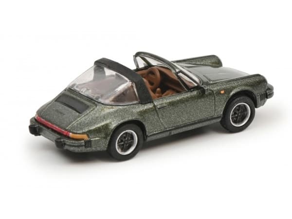 Schuco Porsche 911 Carrera 3.2 Targa, Bybil, Montert på forhånd, 1:87, Porsche 911 Carrera 3.2 Targa, Alle kjønn, Grønn