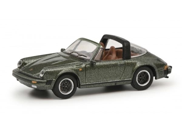 Schuco Porsche 911 Carrera 3.2 Targa, Bybil, Montert på forhånd, 1:87, Porsche 911 Carrera 3.2 Targa, Alle kjønn, Grønn