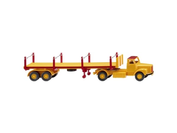 Wiking 051844 H0 Lastbiler model Scania Lungetog, signalgul/karminrød