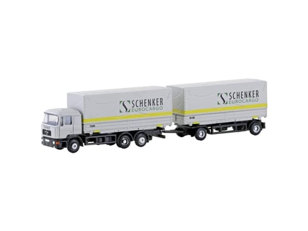 Minis by Lemke LC4633 N Lastbiler model MAN F90 3-akslet veksellad-hængetræk Schenker Cargo