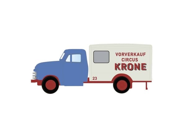 Minis by Lemke LC3236 N Lastbiler model Opel Blitz kuffert Circus Krone