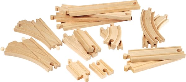 BRIO 33402 - Påbyggnadssats spår och växlar, 16 delar