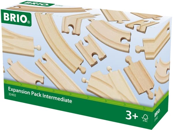BRIO 33402 - Puujunaradan lisäosasarja, 16 osaa