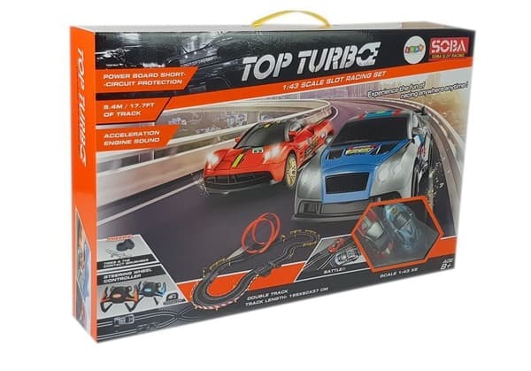 Racerbane 1:43 2 Biler Controllere Top Turbo 540 cm lang