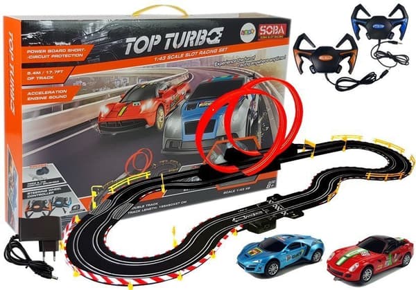 Racerbane 1:43 2 Biler Controllere Top Turbo 540 cm lang