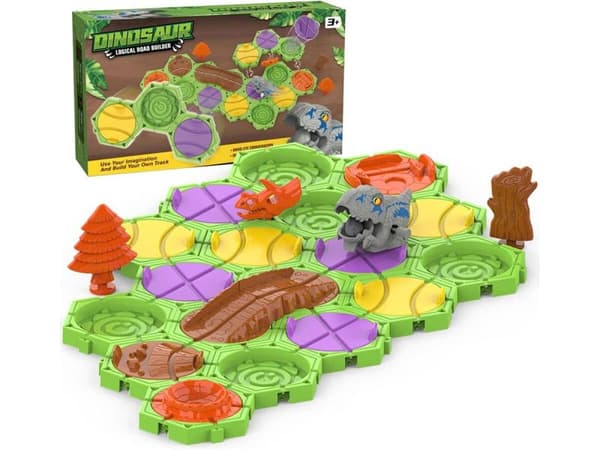 Puslespil, Byg en Dinosaur Track, Rute, Dinosaur Crossing, Blokke, Forhindringsbane